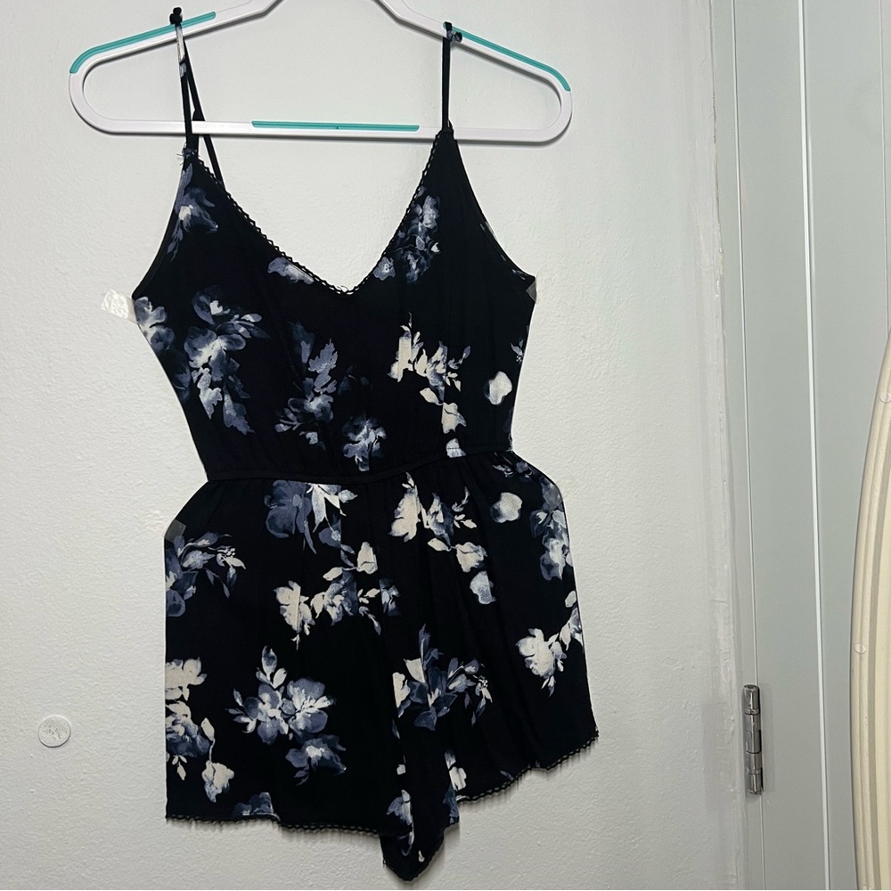Navy Floral Romper